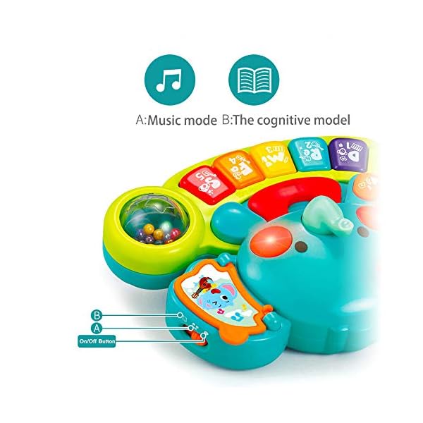 Baby-Musical-Toy-6-Months-Toddler-Piano-Keyboard-Toys-Educational-Learning-Toy-Music-Activity-Center-Flashing-Lights-Sounds-Elephant-Musical-Toys-for-6-Months-Baby-Girls-Boys-Infants-Kids Baby Musical Toy 6+ Months - Toddler Piano Keyboard Toys Educational Learning Toy Music Activity Center Flashing Lights…