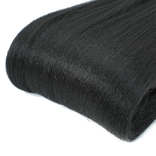 Xusuperb Hair Extensions for African Braids Black 30 Inches Long Kanekalon Easy Braids Extensions Black 6 Packs Synthetic Hair Extensions for Black Braiding Hair Pre Stretched(1B)