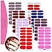 SILPECWEE 8 Sheets Nail Wraps for Women Stick on Nail Polish Strips Solid Color Self Adhesive Nail Polish Stickers Gel Nail Strips Manicure Stickers for Nail Art with 1pc Nail File