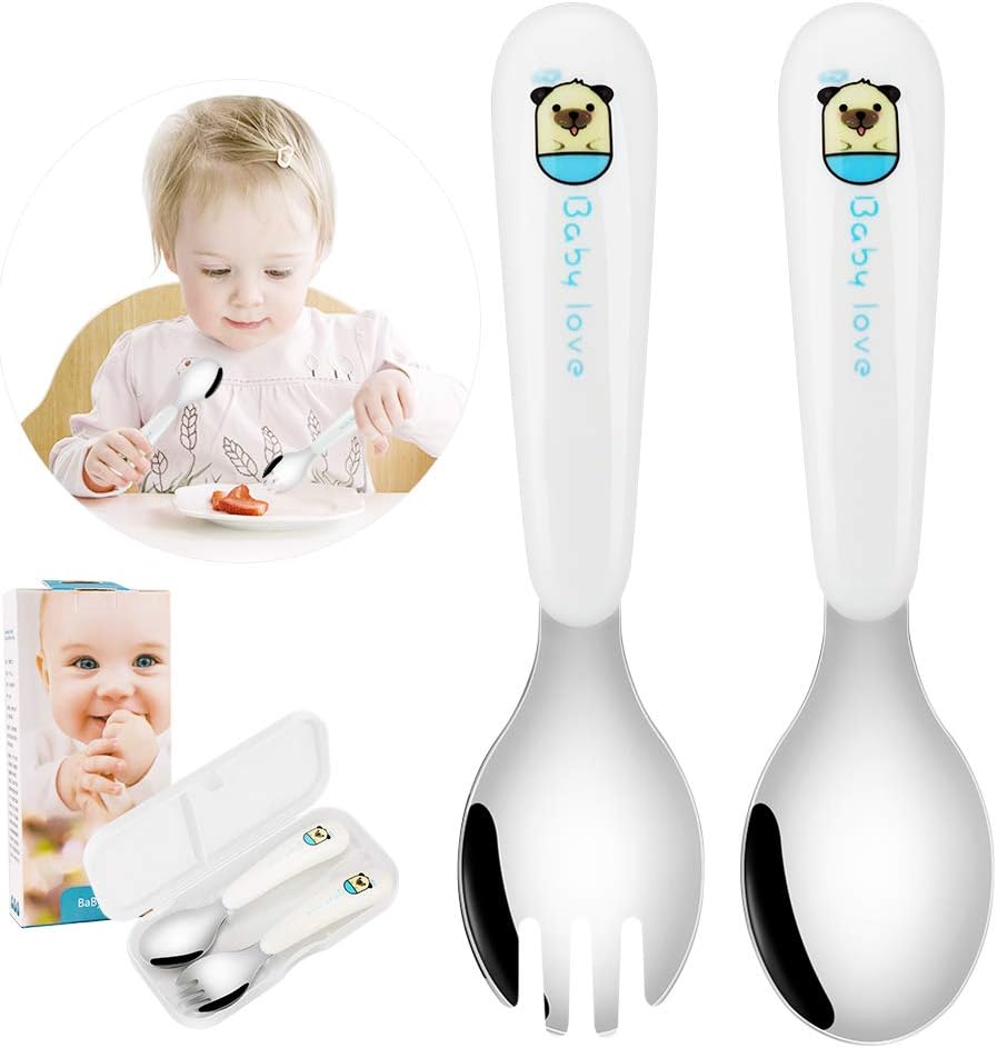 Hicoosee Bebe Cuillere Fourchette Et Casier De Rangement Bebe Cuilleres Pour Lalimentation De Auto Alimentation Cuilleres Dapprentissage Couvert Enfant Couverts Vaisselle Dwteam In
