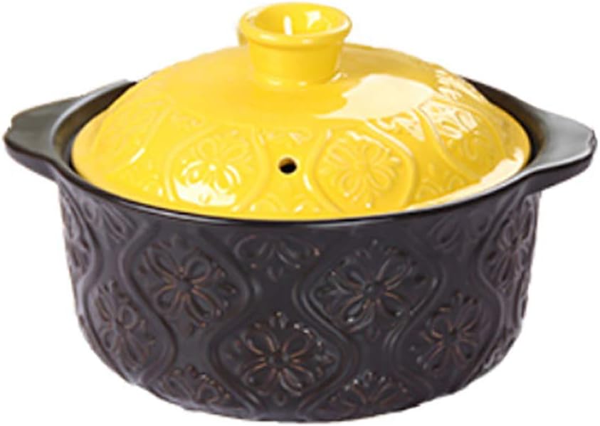 TELLMNZ Clay pot Soup pot, ceramic casserole with lid and handle pan