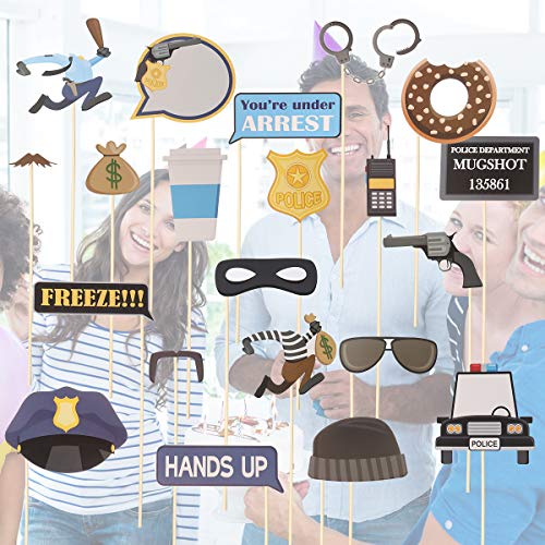 PRETYZOOM 21Pcs Police Photo Booth Props Kit Fun Police Party Supplies for Kids Police Birthday Part - //coolthings.us