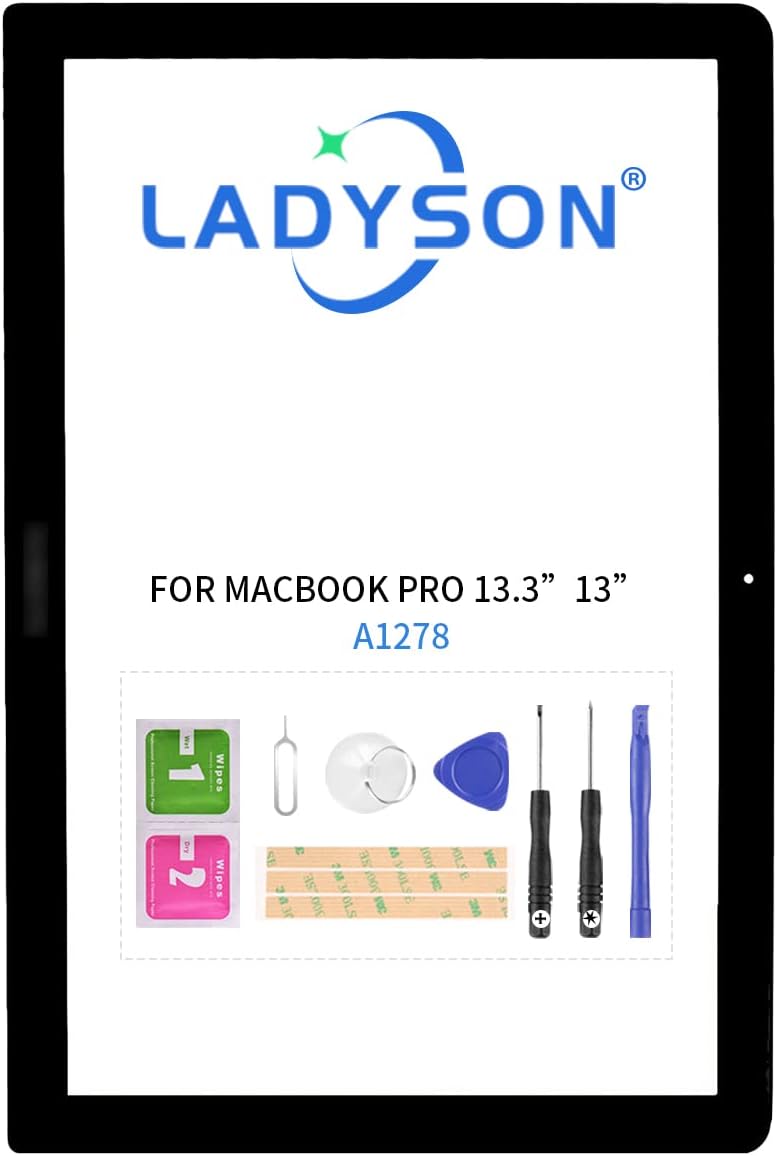 LADYSON MacBook Pro 13" A1278 Front Outer Glass LCD Screen Panel Repair Kit