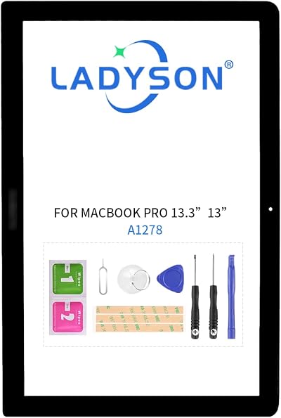 LADYSON MacBook Pro 13" A1278 Front Outer Glass LCD Screen Panel Repair Kit