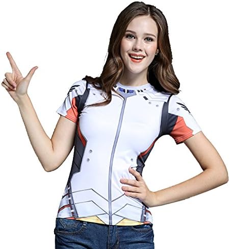 idea cosplay Cosplay Mercy T-Shirt Short Sleeve Sports Running Shirt (XL 75-85KG, Mercy)