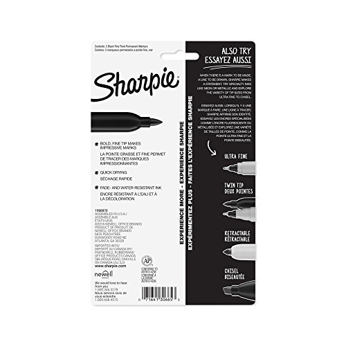 Sharpie Permanent Marker, Pack of 5 - Image 6