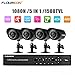 FLOUREON House Camera 4CH DVR Home Security System 1080N AHD DVR + 4 X Outdoor 1500TVL 720P Bullet Security Servalance Cameras Night Version (4CH+1500TVL)