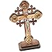 Holy Land Market Layered olive wood Cross carved by Laser with samples - hanging (12 cm or 5 inches) Small/Certificate
