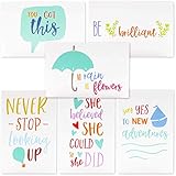 Best Paper Greetings 48-Count Inspirational Quote Note Cards Bulk Box Set - 6 Unique Inspiring Motivational Designs with Envelopes, 4 x 6 Inches