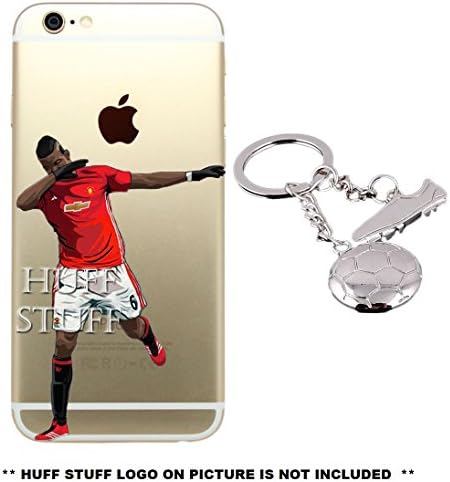 iPhone Case Ultra Slim Transparent With Soccer Metal Keychain [Soccer FIFA Player] Soft TPU Protective Case Cover for Apple iPhone 5/5s/SE 6/6s 6/6s Plus 7/7s 7/7s Plus (5/5s/SE, Pogba)