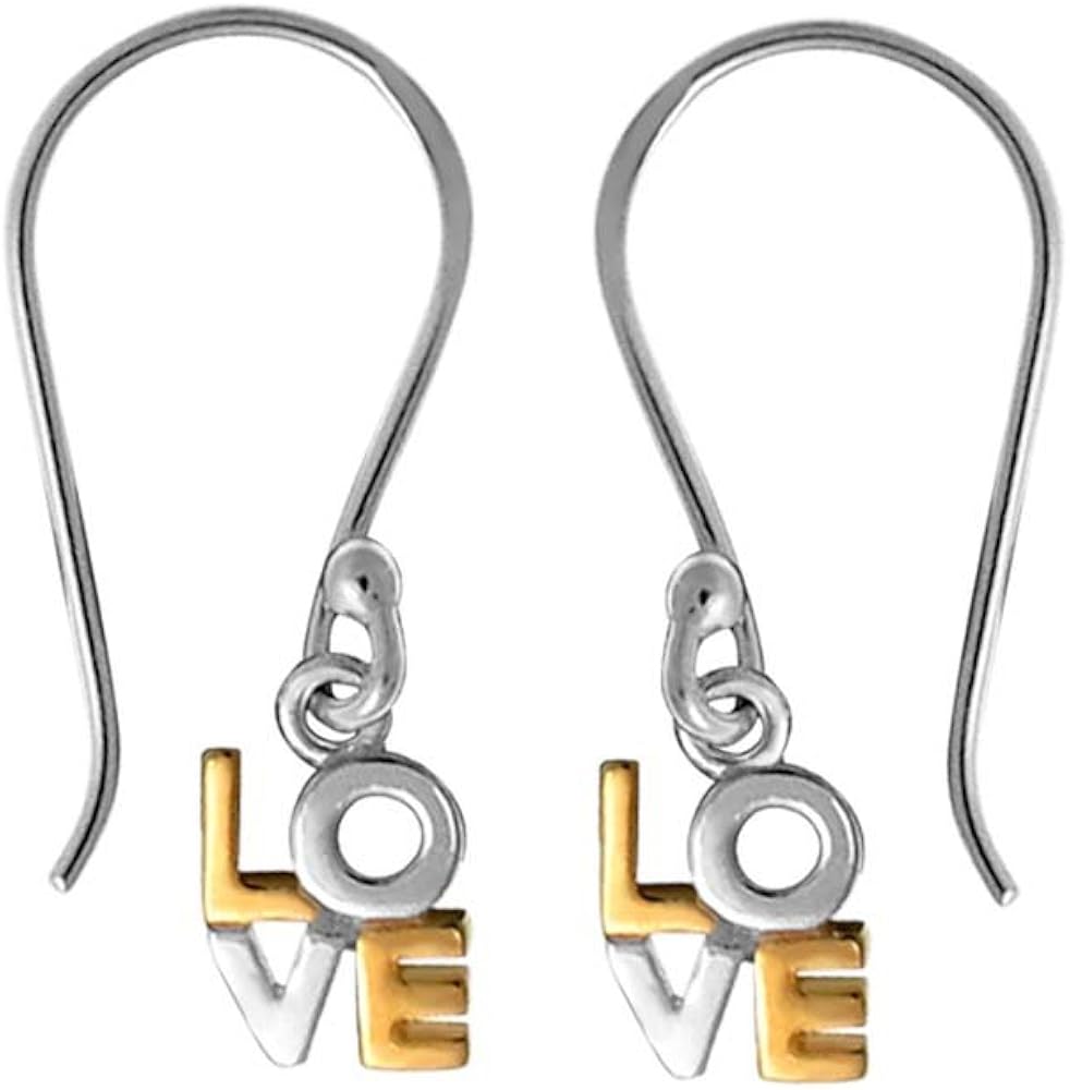 Amazon.com: Boma Jewelry Sterling Silver"LOVE" 14kt. Gold Washed