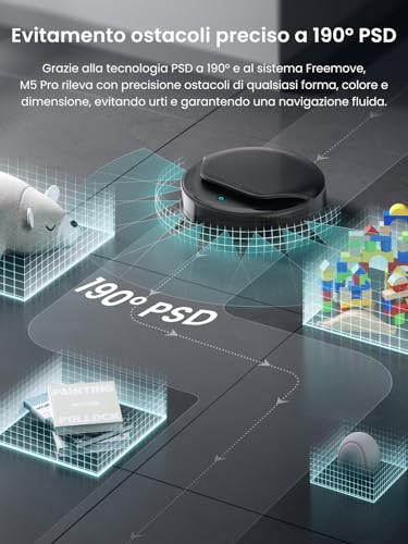 Lefant M5 Pro Robot Vacuum Cleaner with Roller, Suction 18,000 Pa, Clean Water Wash, Self-cleaning 75 °C, Laser Navigation dToF, Self Emptying 120 Days, Carpets, Alexa App