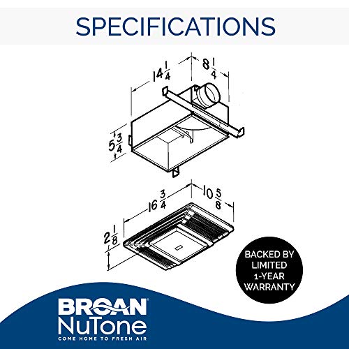 BroanNuTone 696 Ceiling Exhaust Light for Bathroom and Home, 100Watts