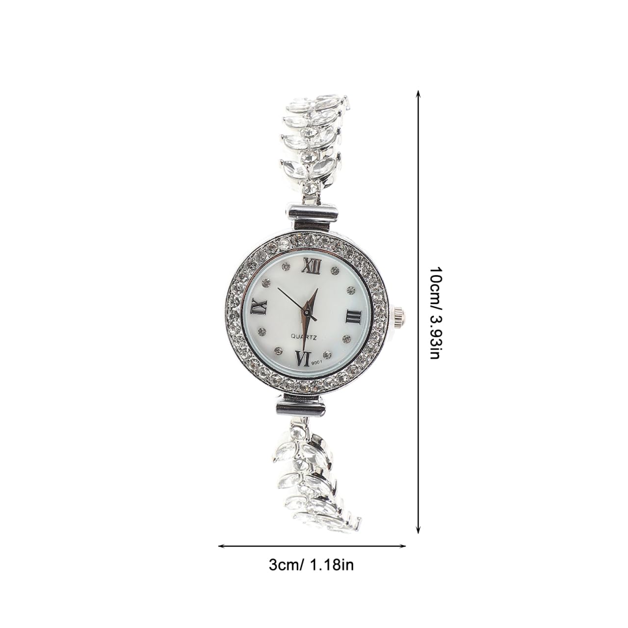 minkissy Rhinestone Women Watch Elegant Silver Bracelet with Quartz Mechanism Mermaid Themed Design Durable for Casual and Formal Occasions