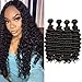 Deep Wave Human Hair 4 Bundles Brazilian Virgin Hair Weave Bundles Deep Curly 12A Grade Unprocessed Hair Extensions Natural Black 20 22 24 26 inch 100g/pc