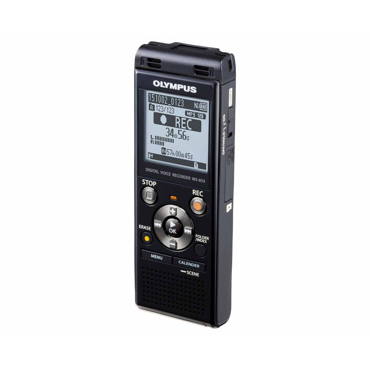 Olympus WS-853 High-Quality Digital Voice Recorder with Built-in Stereo Microphones, Direct USB, Voice Balancer, Noise Cancel, Simple Mode, Low- Cut Filter, Intelligent Auto Mode and 8 GB Memory