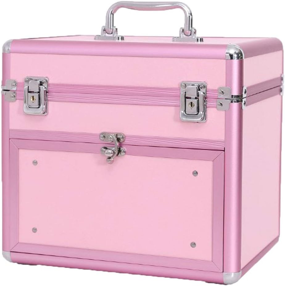 Aluminium Beauty Cosmetic Vanity Case Box for Pro Make Up Nail Art Travel Storage with Drawer