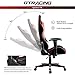 Gtracing Gaming Chair Fabric and Pu Computer Racing Office Chair High Back Backrest and Height Adjustable E-Sports Ergonomic Chair with Pillows Red