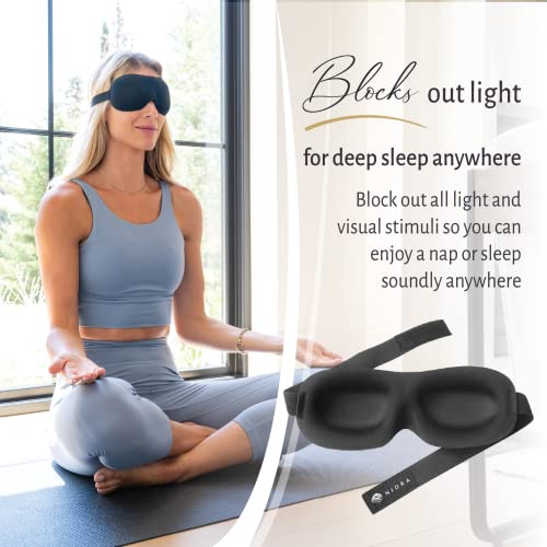 Nidra Small Sleep Mask for Women and Men, Blackout Blindfold Eye Mask