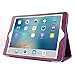iPad 9.7 Leather Case, BoriYuan Vintage Genuine Leather Smart Cover Protective Slim Folio Flip Stand for Apple iPad 9.7 Inch with Card Slot Magnetic Sleep/Wake+Stylus+Screen Protector (Purple)