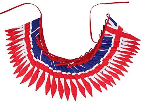 G2PLUS 10M Fabric Union Jack Bunting Banner Cotton 24PCS Double Sided British Bunting Garland 17CM * 25CM UK British Flag Banner for Party Decor Bar National Royal Decoration - Image 4