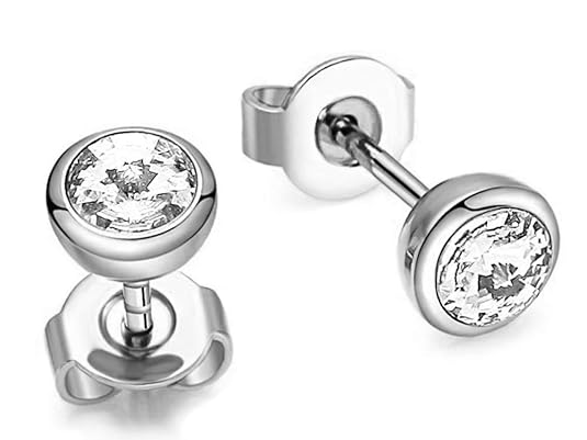 Swarovski Ohrringe Damen Ohrringe Titan Ohrringe Mädchen, Svarowski Ohrringe Stecker, Ohrringe Männer 5.5MM