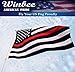 WINBEE Thin Red Line Flag 3x5 Ft - Embroidered Stars, Heavy Duty Nylon, Sewn Stripes and Brass Grommets. All Weather American Honoring Firefighter Flags. USA Black Red and White Outdoor Flags Banner