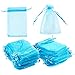 Organza Bags - 150-Count Blue Satin Drawstring Organza Bags, Mesh Favor Bags for Baby Showers, Wedding Gifts, Special Occasions, Party Favors - 3.75 x 5.75 to 4 x 6 Inches