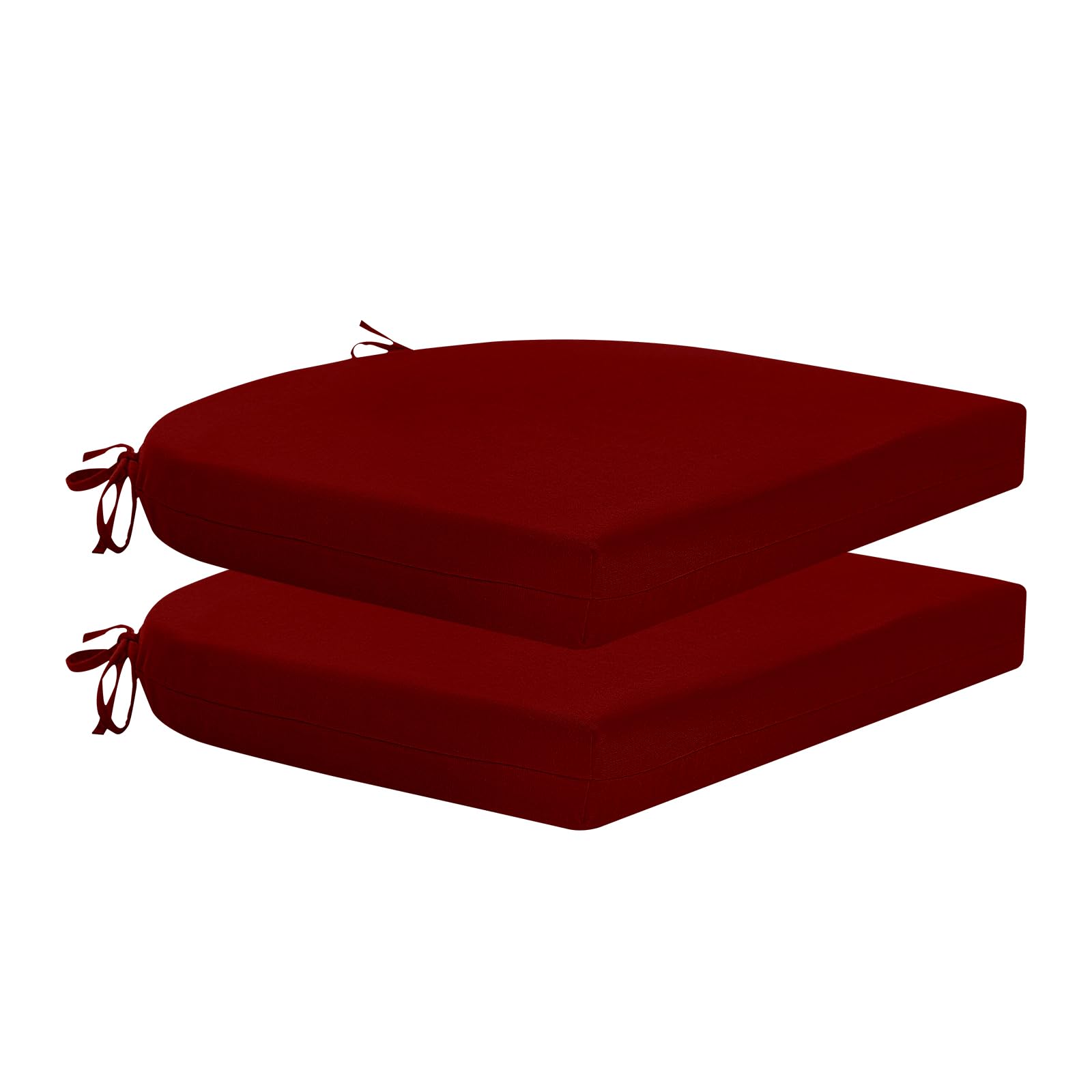 Photo 1 of HARBOREST Outdoor Chair Cushions Set of 2, Water Resistant Patio Chair Cushions with Ties, Outdoor Seat Cushions for Patio Furniture, 17"x16"x2", Burgundy