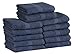 MAGTEX Navy Blue Salon Hand Towels Bulk (24 Pack,16x27 Inches) 100% Cotton, Quick Dry Easy Care - Non-Bleach Proof - Fade, Shrink Proof - Multipurpose & Durable Bath Hand Towels