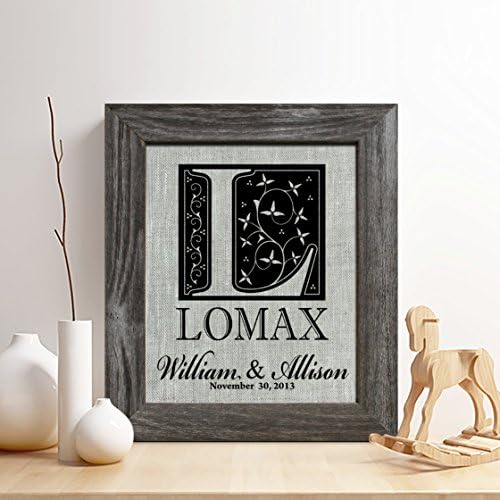 Personalized 4th Linen Anniversary Gift for Him or Her, Surname and Special Date Linen Print, Gifts for Husband and Wife, 4 Years Together