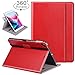 Ztotop Case for iPad 9.7 2018/2017 - 360 Degree Rotating Stand/Genuine Leather Cover with Auto Wake/Sleep, Pencil Holder,Card Pocket for New iPad 9.7'' 5th/6th Gen, iPad Air 2/iPad Air,Red