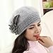AMA(TM) Women Slouch Baggy Winter Warm Knit Crochet Beanie Hat Cap Beret (Gray)