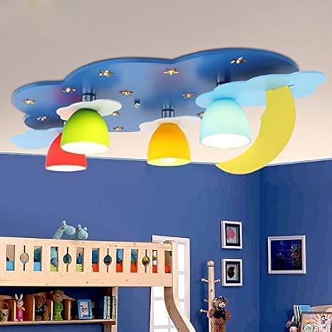 The Blue Stars Children S Room Led Ceiling Lamp Creative