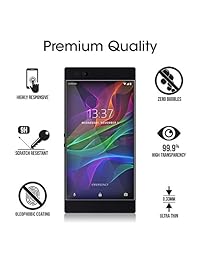 Razer teléfono Protector de visualización de vidrio de visualización, amFilm Protector de visualización de vidrio templado para Razer teléfono 2017 (Pack de 2)