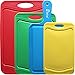 Chefcoo Cutting Board Set Stylish Color Plastic Non-Slip Kitchen Chopping Block, Juice Groove Lip for Meat & Vegetable Spills, Perfect Fit for Any Kitchen Knife, 4 Piece