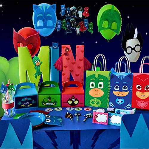 Party Favor Bags for PJ Masks Party Supplies, Party Gift Goody Treat Candy Bags for PJ Masks Party Favors Birthday Party Decor for PJ Masks Party Girls Kids Birthday Decorations - 15 PCS
