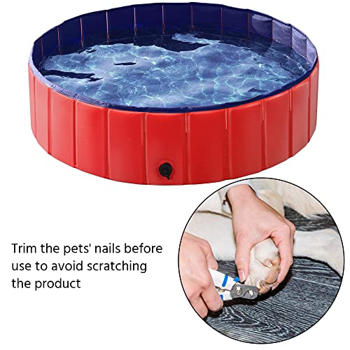 Yaheetech Dog Pet Bath Pool Foldable Hard Plastic Doggie Duck Swimming