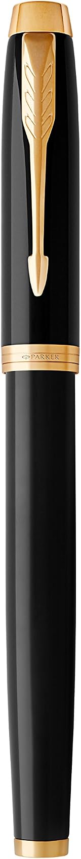 Parker IM Fountain Pen Black Lacquer Gold Trim Fine Nib Gift Box view 4