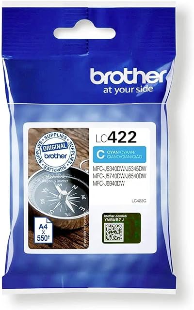 Brother LC-422C Cyan Ink Cartridge Original for MFC-J5340DW J5345DW J5740DW