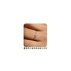 FUNEIA Initial Birthstone Rings for Women Teen