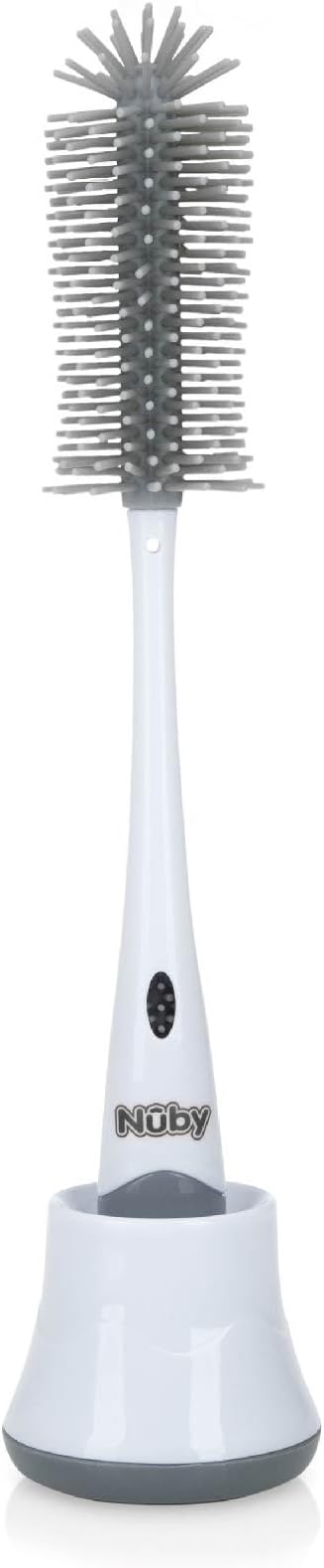 Nuby Newborn Bottle Cleaning Brush Dual Brush with Stand White
