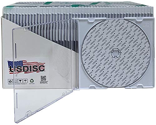 USDISC CD Jewel Cases Slimline 5.2mm, Single 1 Disc, White, Pack of 10 - Thumbnail 2