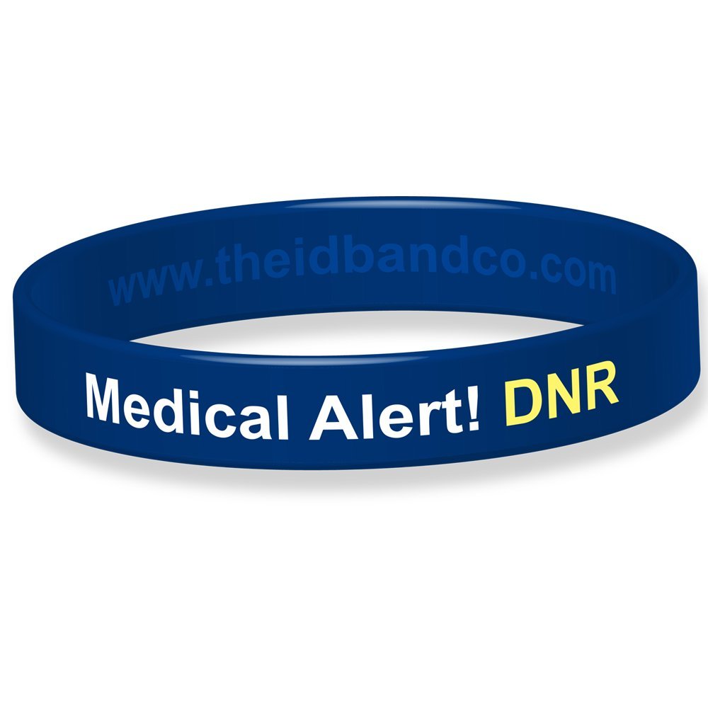 Medical Alert! DNR Silicone Wristband - 20.2cm - Blue IDBDNR