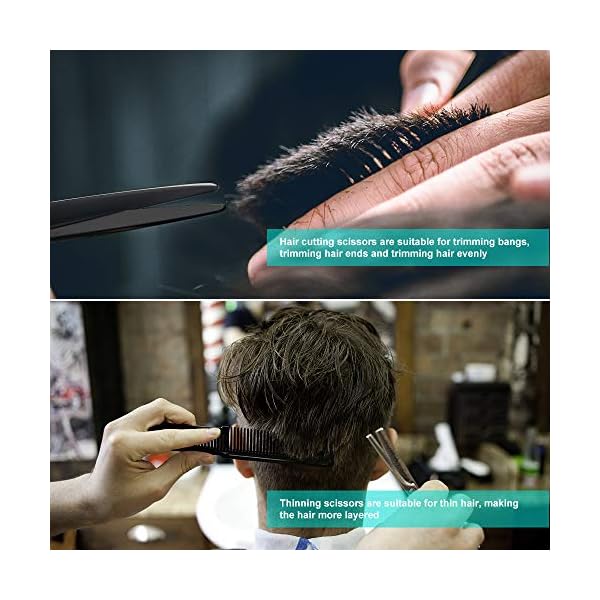 Wrei Hair Scissors Set,Hair Cutting Scissors Kit,11 Pcs Professional Haircut Stainless Steel Scissors,Thinning Shears…