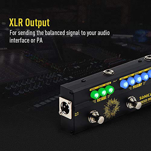 SONICAKE Bass Effects Pedals Multieffect Preamp Compressor Boost Fuzz Octave Multi Effects Pedal
