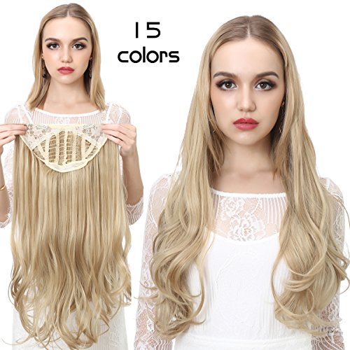 Blonde Clip in Hair Extensions Curly Curl Wave Full Head Long 24