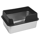 Kichwit Stainless Steel Cat Litter Box with High