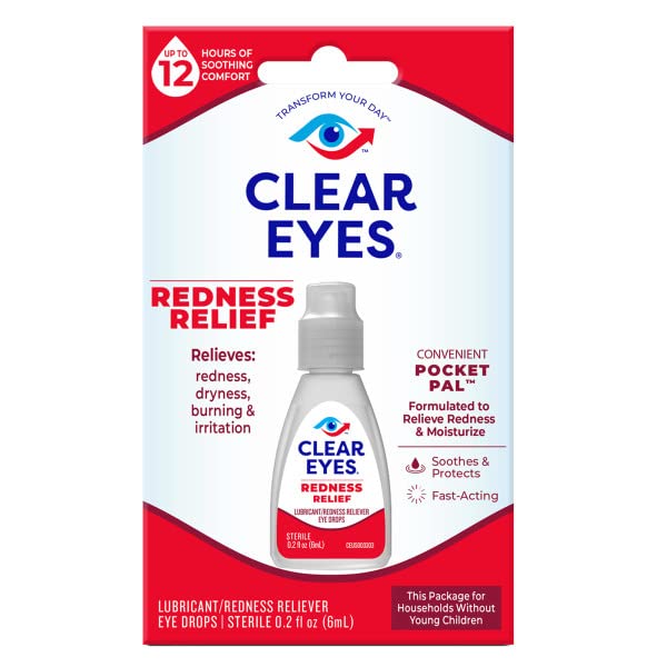 Clear Eyes Redness Relief Eye Drops Handy Pocket Pal 0.20 oz ( 12 pack)
