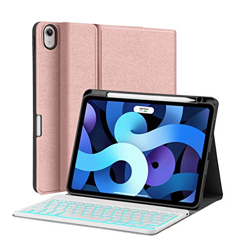 iPad Air 4 10.9 BacklitKeyboard Case 2020 JUQITECH Smart Case with
